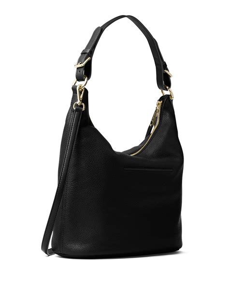 Michael Kors Lupita Large Black Leather Hobo Handbag 